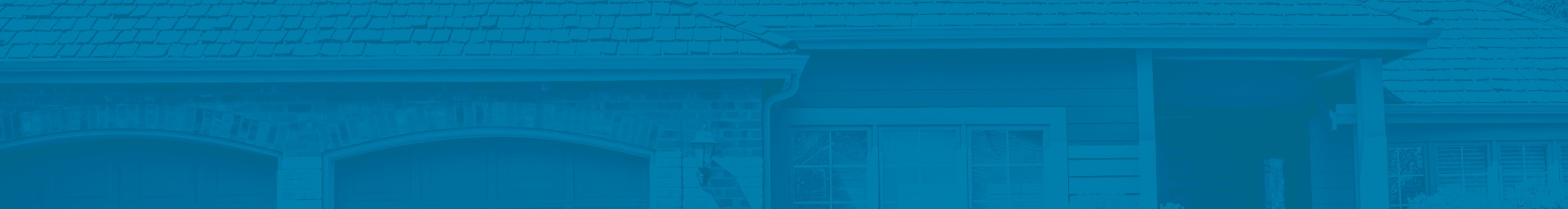 Close-up of residential home with blue overlay.